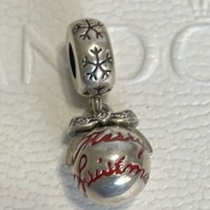 Pandora Silver Merry Christmas Dangle Bulb Charm With CZ’s